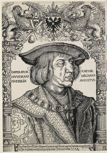 皇帝マクシミリアン1世の肖像、c。 1519年 作： Albrecht Dürer
